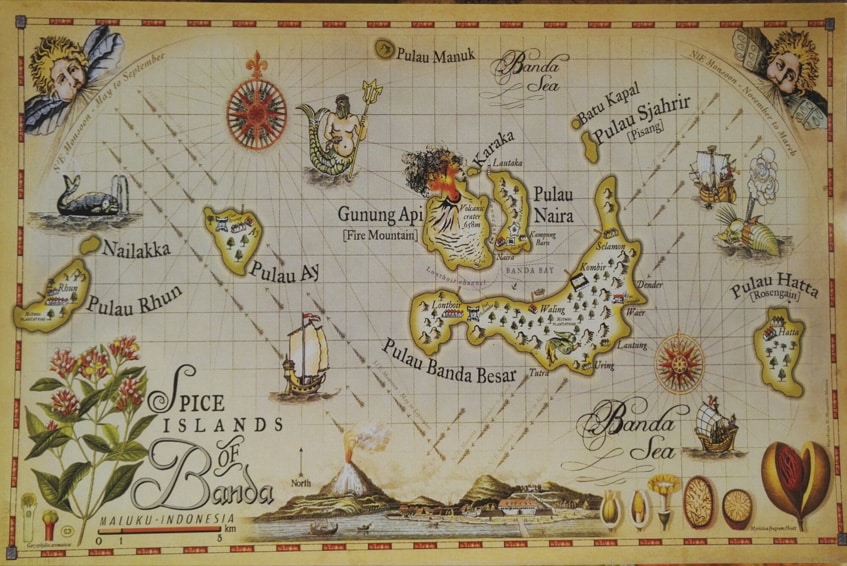 Historic map of Banda islands