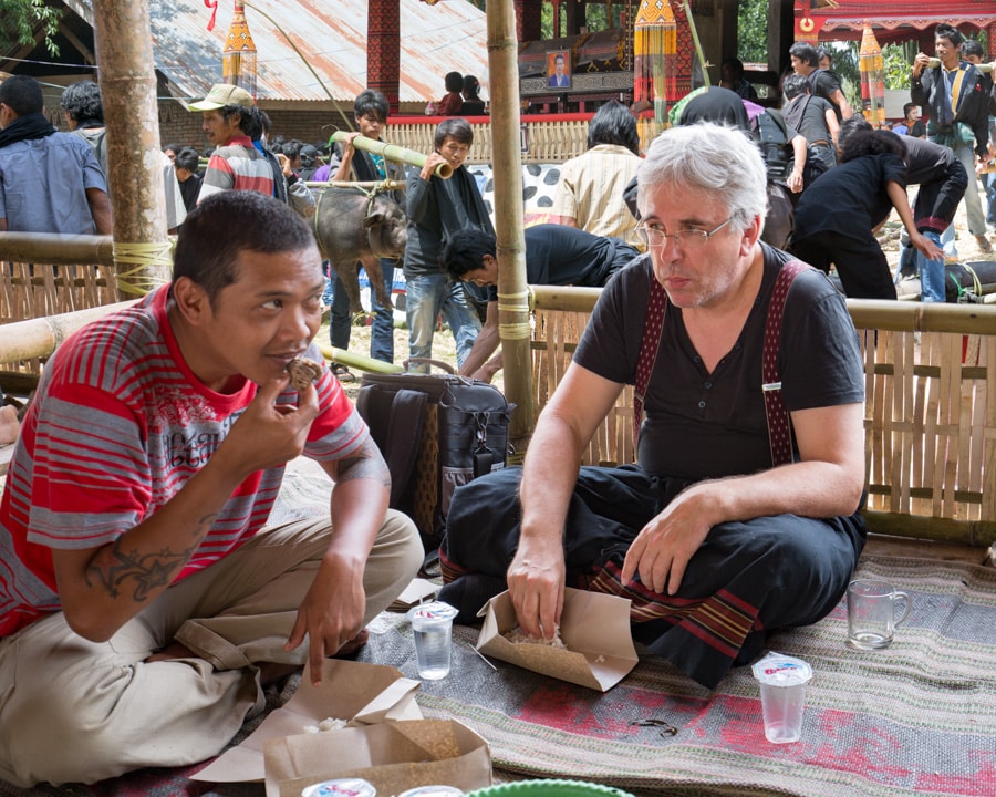 Lisa and Collin at a Toraja funeral in 2015